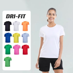Simple Drifit tshirt Womens American size  Solid Round Neck tshirt