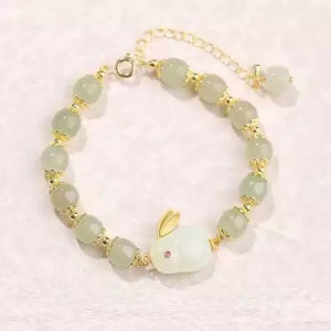Gelang Tangan Manik Manik Giok Keberuntungan Gelang Tangan Motif Kelinci