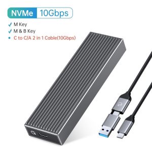 ORICO M2 NVME Vỏ đựng ổ SSD kim loại 10gbps USB3.1 Gen2 Loại C M.2 SSD bao vây M Key Ổ cứng lưu trữ thể rắn trường hợp Hỗ trợ UASP