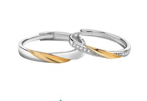 Nhẫn đôi Mix9 Tanabata bạc 925 tự điều chỉnh kích cỡ