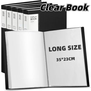 Clear Book Long Clear Folder Presentation Book Display Book File Organizer School Office Supplies 35X23.5CM