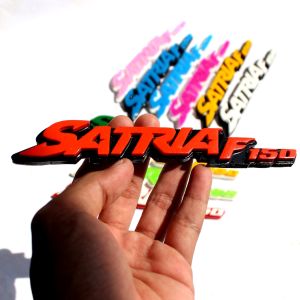 EMBLEM MOTOR SATRIA F150 HARGA UNTUK SATU PASANG KIRI KANAN BENTUK SATU ARAH ATAU SISI SAJA 3D TIMBUL KEKINIAN