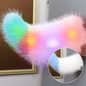 MARINI Fluffy Remote Control Electric Car Tail Rechargeable Colorful Lights Voice Control Fox Tail Creativity Realistic Bicycle Wagging Moving Tail All Vehicles