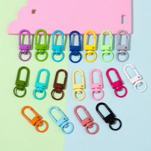 5Pcs/Set 68mm Color Metal Ring Lobster Clasp Hooks Chain Key Ring For Jewelry Making DIY Keychain Supplies