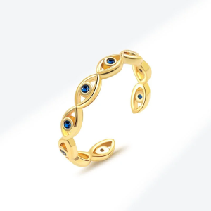 แหวนเปิด ดวงตาปีศาจ แหวนมงคล แหวนดวงตาปีศาจ โชคดี ดึงดูดความมั่งคั่ง เครื่องประดับแฟชั่น ประณีตและสง่างาม