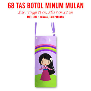 Tas Botol Minum Bahan Kanvas Seri Princess Sarung Botol Minum Anak Aneka Karakter