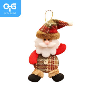 On The Go Mall Christmas Plush Ornaments Santa Snowman Reindeer Doll  Body Bell Pendants Accessories