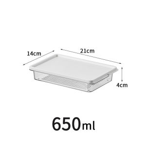 Multifunctional refrigerator storage tool storage box fruit and vegetable packaging preservation box  kitchen cold ice box  bento box  food grade transparent preservation box  microwave heating stackable