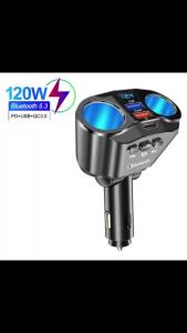 12-24V LCD Display Auto Sockets Power Adapter 4.8A Dual USB Car Charger Socket FM Bluetooth Transmitters