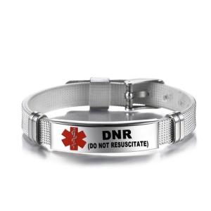 Stainless Steel Medical Alarm Bracelets Adjustable Wristband Emergency Medical Bracelets Medical Alert IDs Bracelet