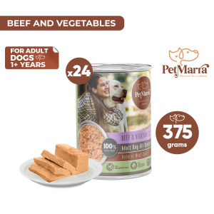 PetMarra Natural Meat Loaf Adult Dog Wet Food Can Beef with Vegetables Flavor 375g BUNDLE OF 24 dogs meatloaf all breeds