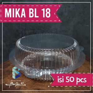 Mika Bolu Bulat 18 Isi 50 Pcs / Mika Chiffon 18 / Mika Bolu Sifon Bulat Murah/Wadah Roti Bolu Tebal Murah FREE BUBBLE WRAP