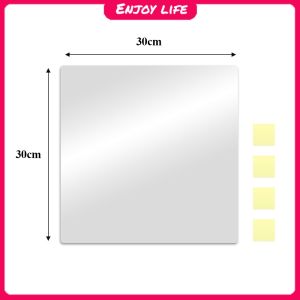 4Pcs Modern Acrylic Wall Mirror Set Whole Body Wall Mirror Self-Adhesive HD Reflection Home Decor Accent