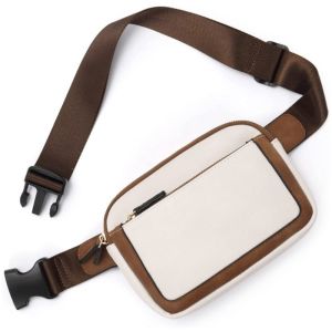 EDERN New PU Leather Sports Waist Bag for Women Lulu Same Style Belt Bag Crossbody Bag Outdoor Running Fanny Pack Phone Bag Ladies Chest Bag