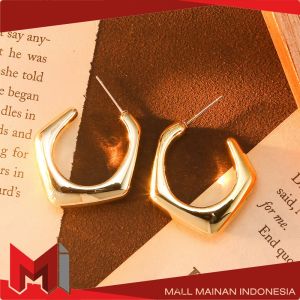 MallMainan-K193 Anting Hijab Setengah Bulat Aksesoris Perhiasan Wanita Korean Style / Anting Korea