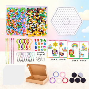 1000PCS Magic Beads 3D DIY Craft Kit With Accessories 12Colours Templates Handmade Art Set Mainan Manik Hiasan