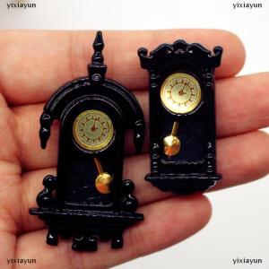 [COD] yixiayun Dollhouse Vintage Wall Clock Dial Pointer Movable Miniatures Model Living Room Accessories Of Doll House Kids Pretend Play Toys