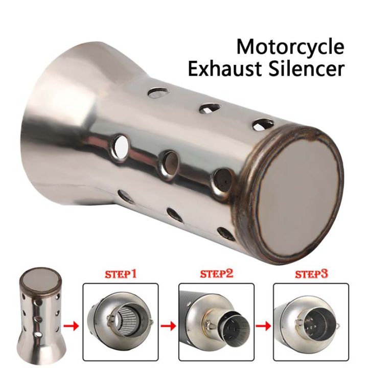 51mm Motorcycle Exhaust Baffle Insert - Stainless Steel Removable Muffler Silencer For Motorbike Pipe Noise Reduction