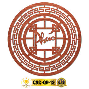 Tấm Ốp Tường Bàn Thờ Cắt CNC Họa Tiết Chữ Phúc CHÂN THIỆN MỸ Trang Trí Ban Thờ Gia Tiên Treo Tượng Phật CNC-OP-12