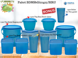 [INDRA]Paket Toples Plastik Bulat Gagang 5Liter/BDMSbGi2243FREE 1 PCS GELAS