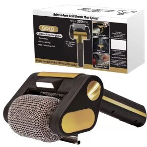 SG-Stainless steel electric barbecue brush portable and rechargeable with a light outdoor barbecue cleaning brush电动烧烤刷