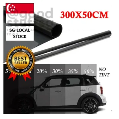[SG FREE ] Solar Film for Car Windscreen 50cm X300cm Tinted In Black Clear Solar Film Anti-UV Sun Shade Car Accessories