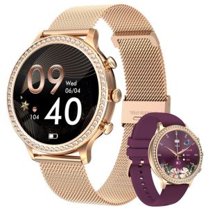 LIGE đồng hồ đeo tay nữ AMOLED Mới Đồng Hồ Thông Minh Thể Thao Chống Nước Mặt Số Tùy Chỉnh Tự Làm Gọi Bluetooth đồng hồ nữ sang chảnh + Hộp