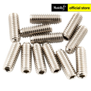 Musiclily Ultra UNF #4-48X5/16นิ้วเหล็กกล้าไร้สนิมสกรูอานสะพานความสูงสำหรับกีต้าร์ไฟฟ้า USA (ชุดละ12ชิ้น)