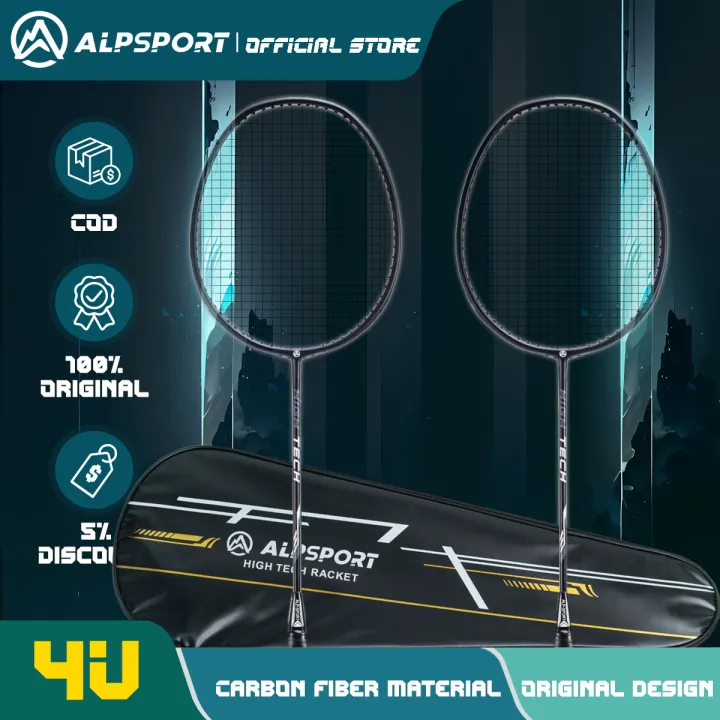 ALP RR 2Pcs With Bag 100% Carbon 4U G5 25Lbs Badminton Racket Beginner ...