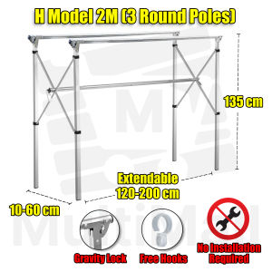 H Type Stainless Steel Extendable Laundry Drying Rack Laundry Rack  Foldable Laundry Rack Drying Rack Laundry Laundry Organiser Drying Rack clothes Drying clothe Folding Cloth Laundry Drying Rack Retractable Space Saving storage