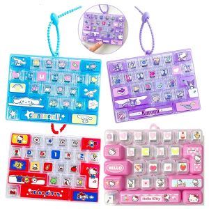 New Sanrio 26-Keys Stress-Relieving Keyboard Keychains Toy Kuromi My Melody Fingertip Press Creative Keyboard Accessory 26구 키캡 키