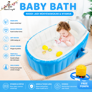 BABY BATH blue Bak Mandi Bayi Angin Portable Portable Mudah Dilipat Bak Mandi Bayi