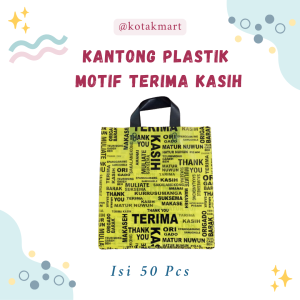 Tas Plastik Makanan dan Minuman Motif Terima Kasih [50 Pcs] - Ukuran 23 x 25 Cm