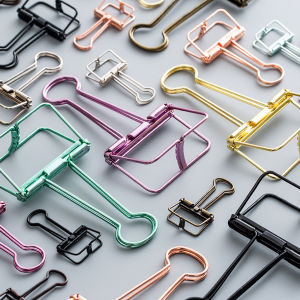 8 Colors 3 Sizes Colorful Paper Metal Clips Basic Binder Clips Stationery Decor Clips Office Study Binder Clips