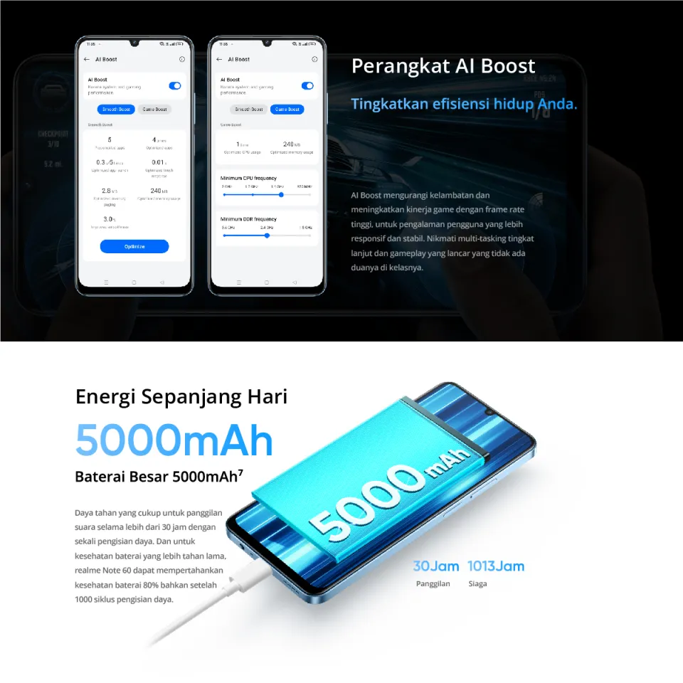 realme Note 60 6GB*+128GB Baterai 5000 Mah Display 6.74