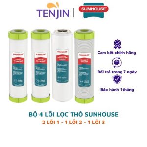 Combo 4 lõi lọc nước Sunhouse gồm bộ lọc thô 123 và lõi số 1 Sunhouse - Hàng chính hãng