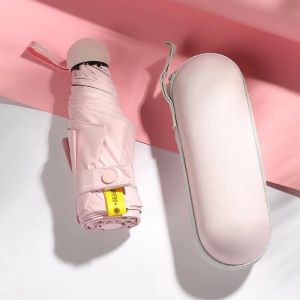 KIMSUN Portable 5-folding 8-Ribs Mini Capsule Umbrella Sunny or Rainy Umbrella Pocket Umbrella | UV Protection & Lightweight Design Can Be Taken Anywhere