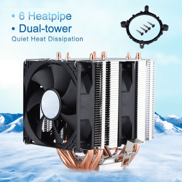 6 Heatpipe CPU Cooler CPU Fan 4Pin for PC Computer | Lazada