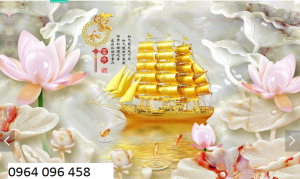 Tranh thuận buồm xuôi gió - tranh gạch 3d ốp tường - HDXC433