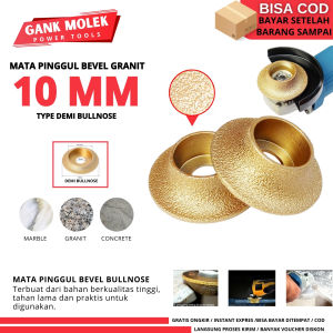 Roda Gerinda Diamond 10mm / Mata Pinggul Bevel Granit Bullnose Emas Roda Gerinda Diamond French-side