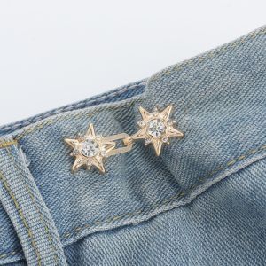 WININ Five Pointed Star Jeans Buttons Adjustable Butterfly Pants Pins Waist Tightening Tool Waist Buckle Dress Decoration