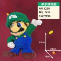Mario Building Blocks Toy Decoration 玛丽益智积木拼插积木颗粒积木摆件. 