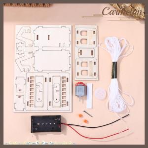 [Carmelun] 1 SET Science Toy Learning Educational Toys For Children Wooden Electric Cable Car Model Kids Technology Physics Bricks Kit