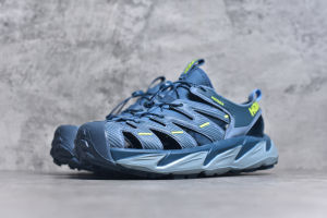 HOKA One One Hopara Sandals รองเท้าแตะชายหาดสวมใส่สบายแมทช์ง่ายสีฟ้าแบบเดียวกับผู้ชายและผู้หญิง