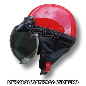 Helm Retro Chips Helm Club Cat Glossy PREMIUM Remaja Dewasa Kaca Cembung - Free Packing