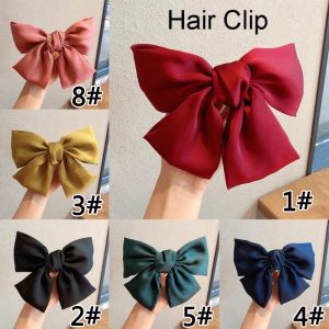 Korea Big Bowknot Hair Clip Hair Band Hairpin Elegant Retro Sweet Ponytail Accessory Gift for Girls Women