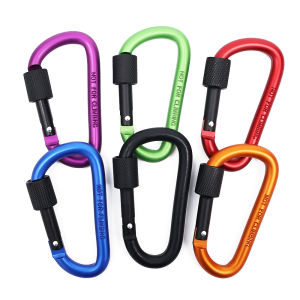 D-Carabiner Aluminium Lock Clip Hook Climbing Screw Hanging Buckle Camping Lightweight Screw Lock EDC Carabiner