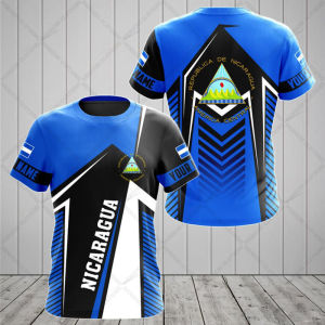 Custom Name Nicaragua Speed Line Tees Summer Cool Sportswear Mens Fashion Jersey Loose T-shirts Boy Oversized Short Sleeve