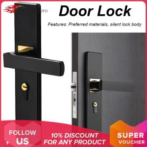 Metal Door Lock Anti-theft Door Handle Lock with Keys Entrance Door Knobs Lock for Bedroom Bathroom