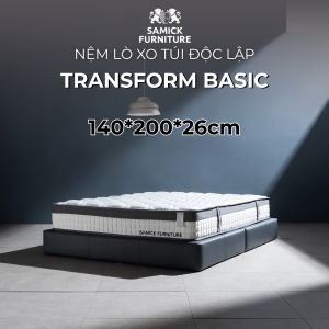 Nệm lò xo túi cao 26cm TRANSFORM BASIC SAMICK FURITURE Hàn Quốc - Nâng đỡ cơ thể